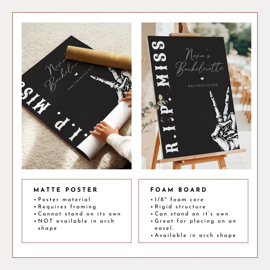 NOVA Skeleton Bride Halloween Bachelorette Welcome Sign