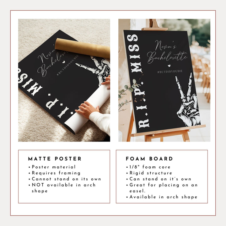 NOVA Skeleton Bride Halloween Bachelorette Welcome Sign