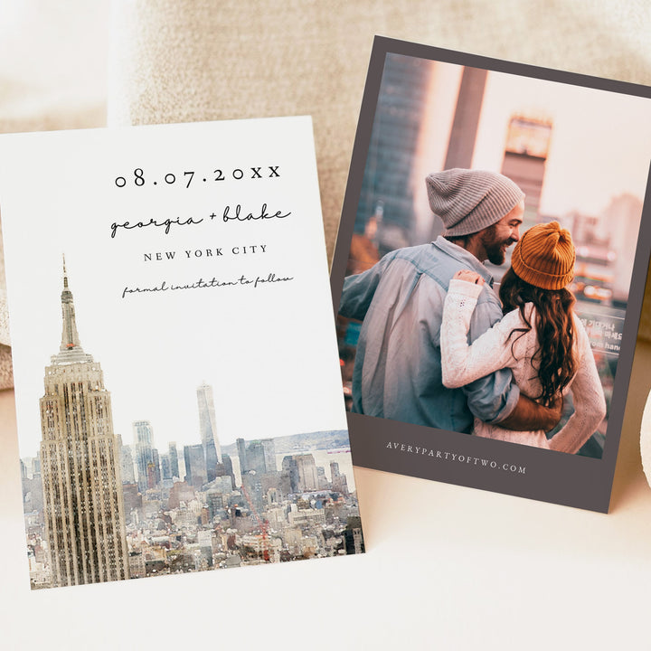 NEW YORK CITY Wedding Save the Date Cards with Photo