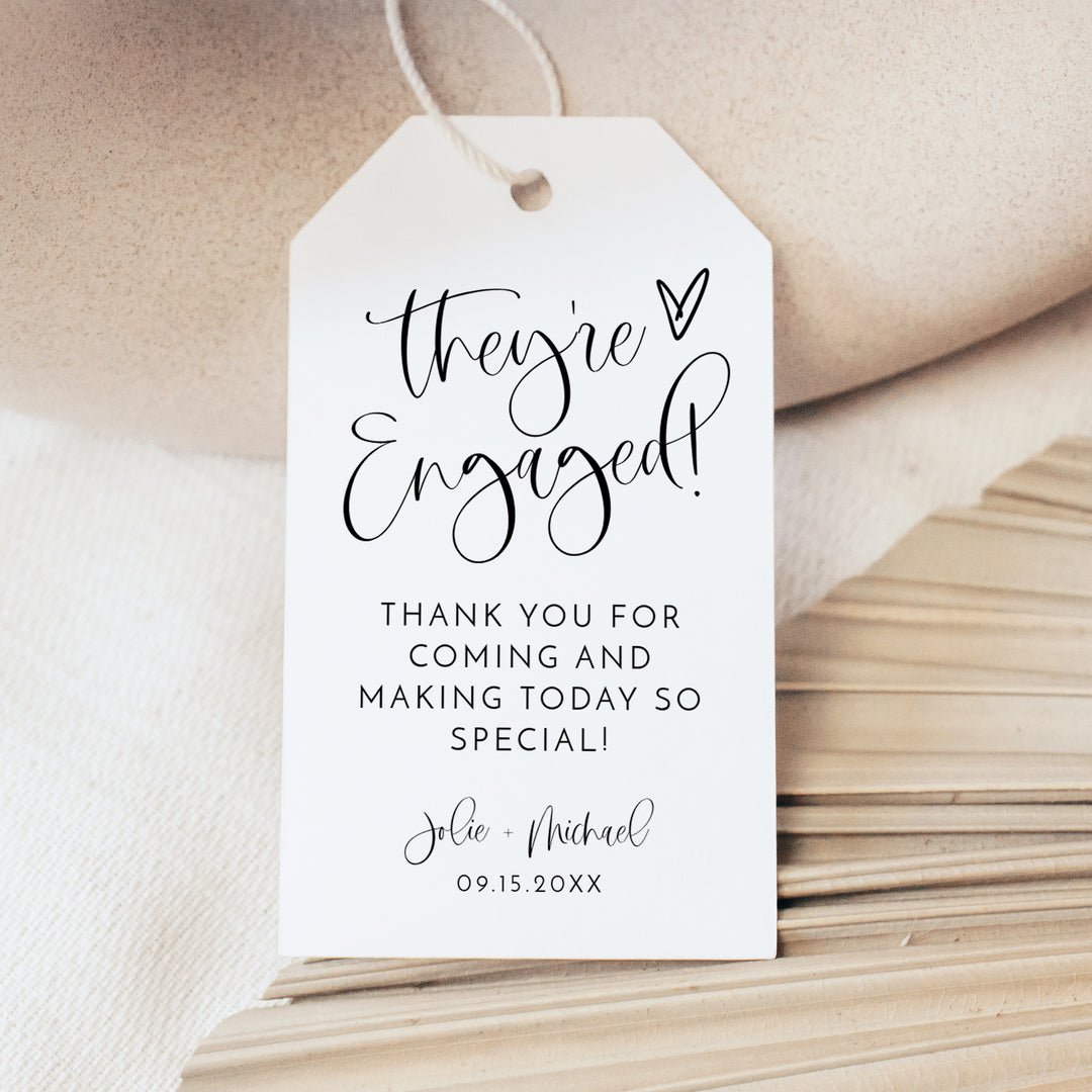 JOLIE They're Engaged Personalized Engagement Party Gift Tags