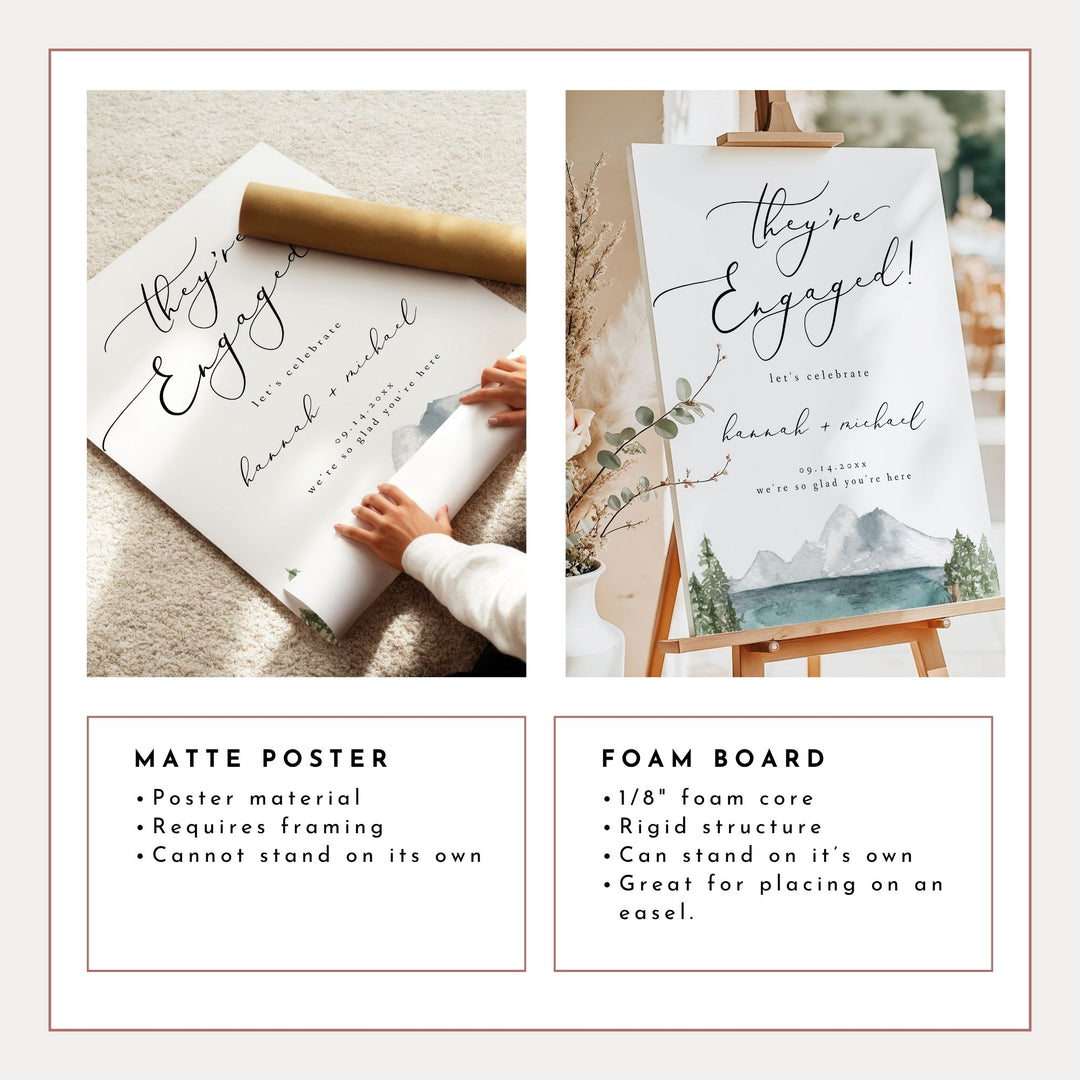 CLOVER They're Engaged Outdoor Engagement Party Signage