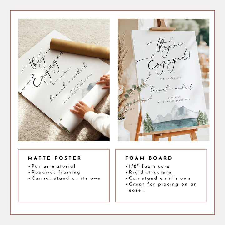 CLOVER They're Engaged Outdoor Engagement Party Signage