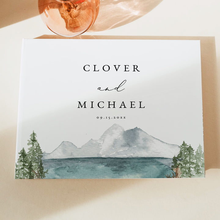 CLOVER Personalized Woodland Mountain Wedding Guest Book