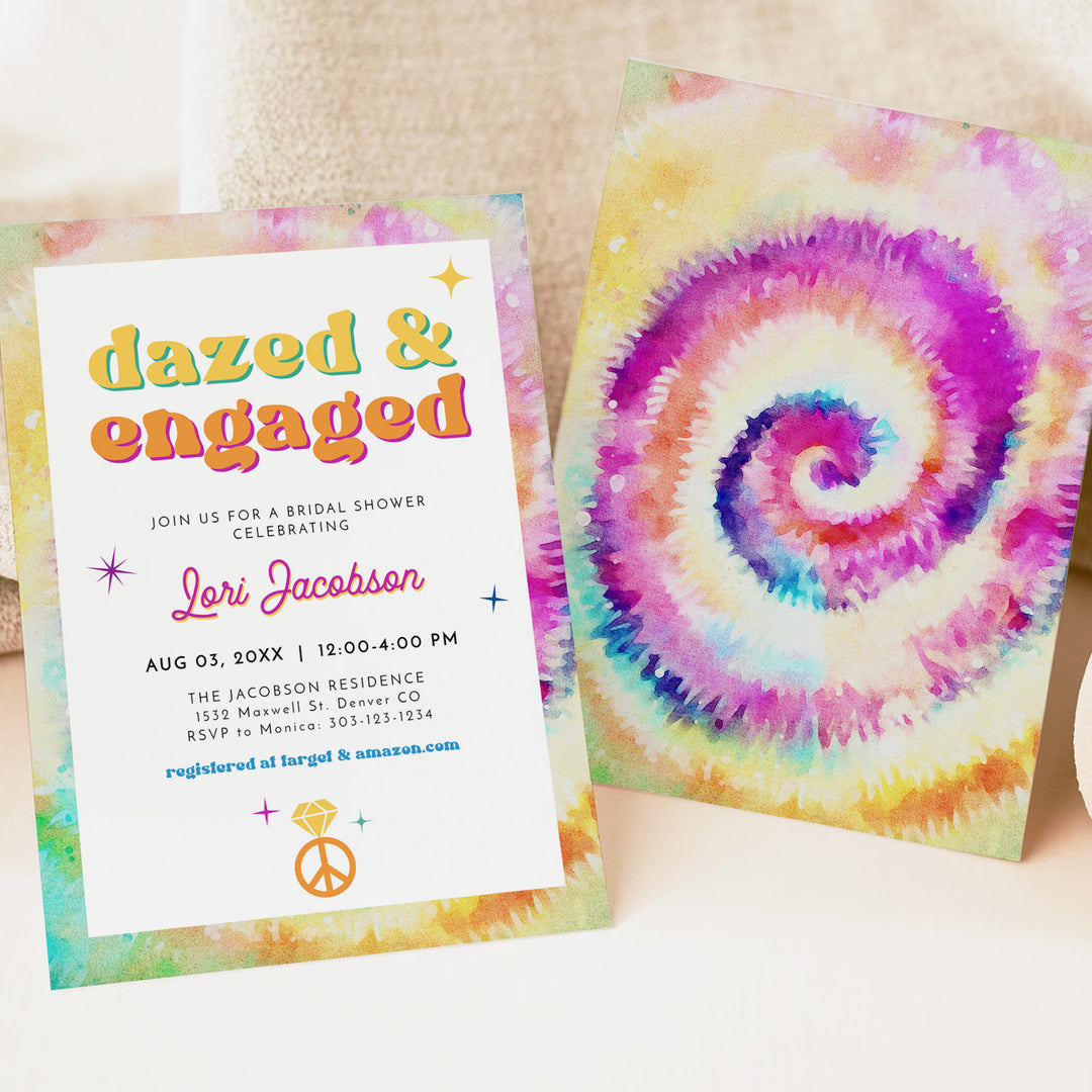 LORI Dazed and Engaged 70s Theme Retro Bridal Shower Brunch Invite