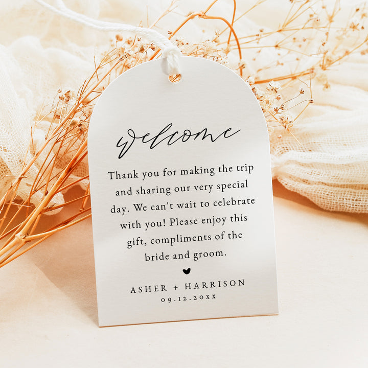 MARAH Modern Arch Wedding Welcome Bag Tags