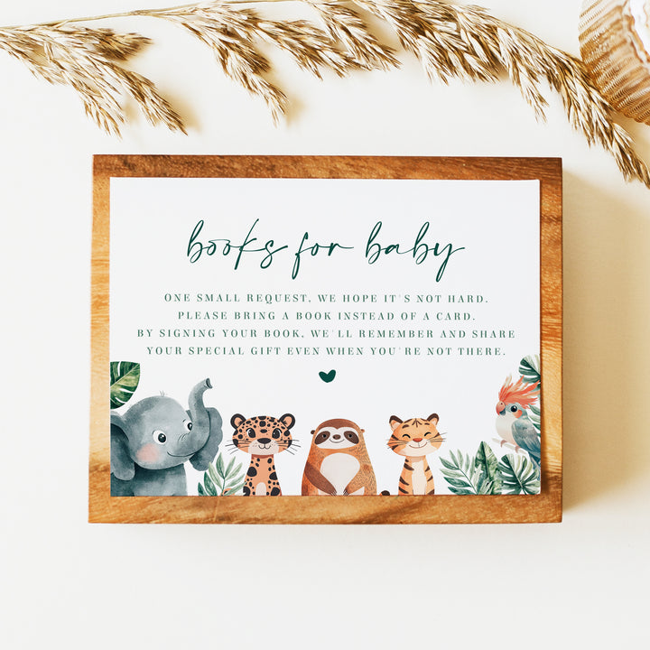WILDER Safari Baby Shower Books for Baby Card