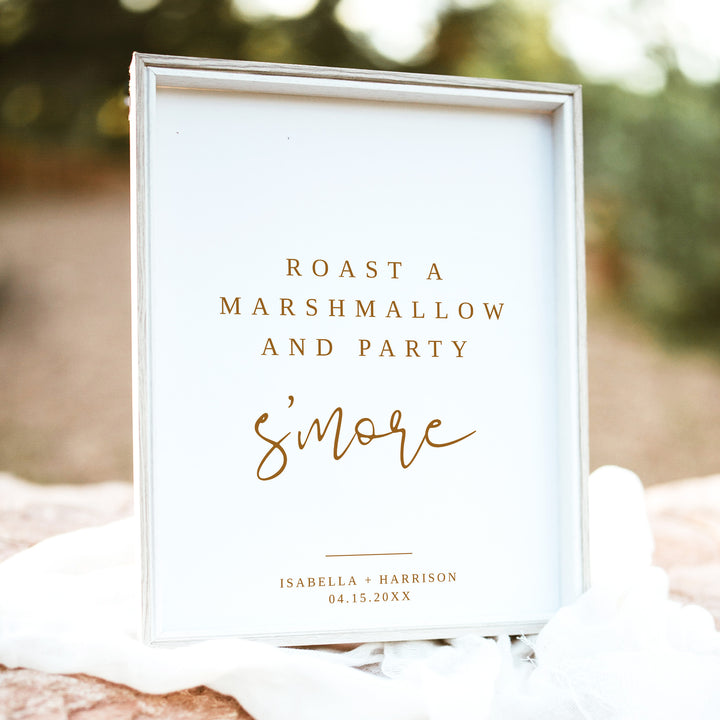 INDIE S'mores Bar Sign for Rustic Wedding or Fall Party
