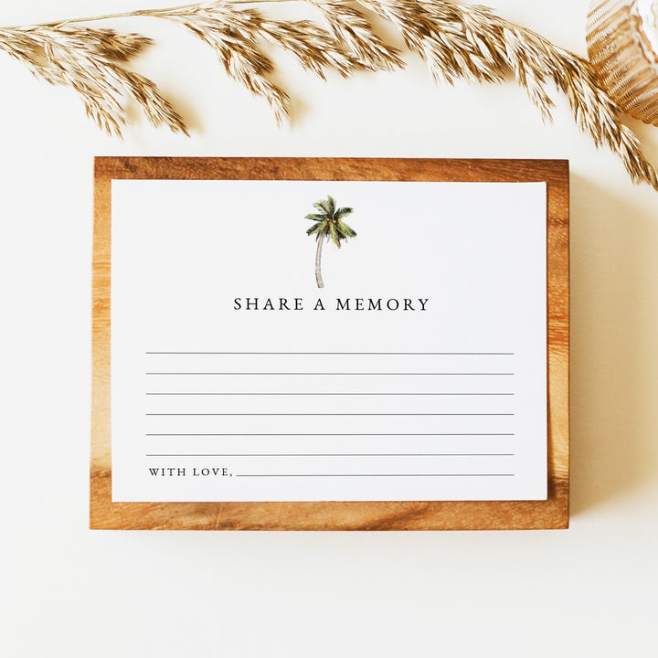 MONA Tropical Palm Tree Share A Memory Funeral Card