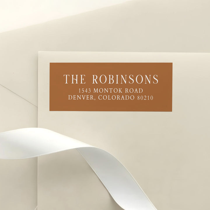 MIA Modern Burnt Orange Return Address Label Stickers