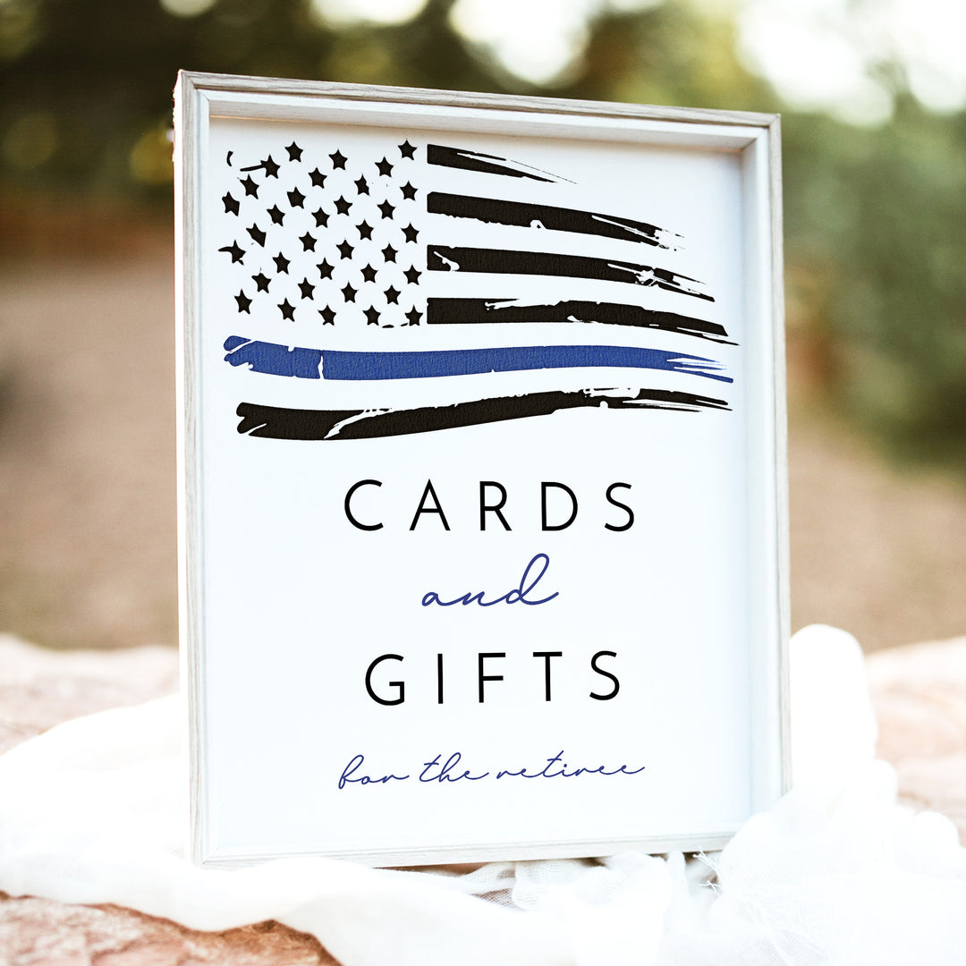 POLICE Retirement Party Cards and Gifts Table Sign