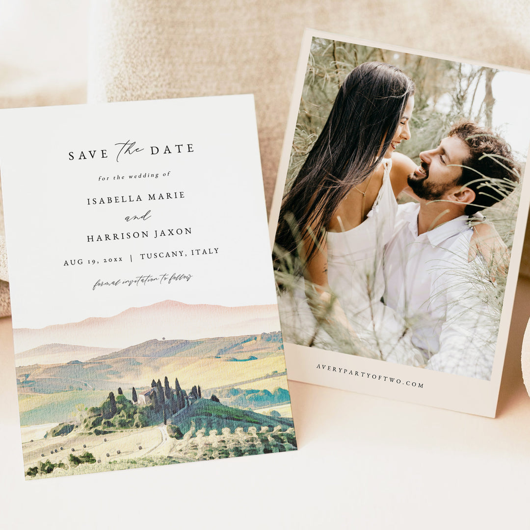 TUSCANY Italy Romantic Destination Wedding Save the Date Invitations