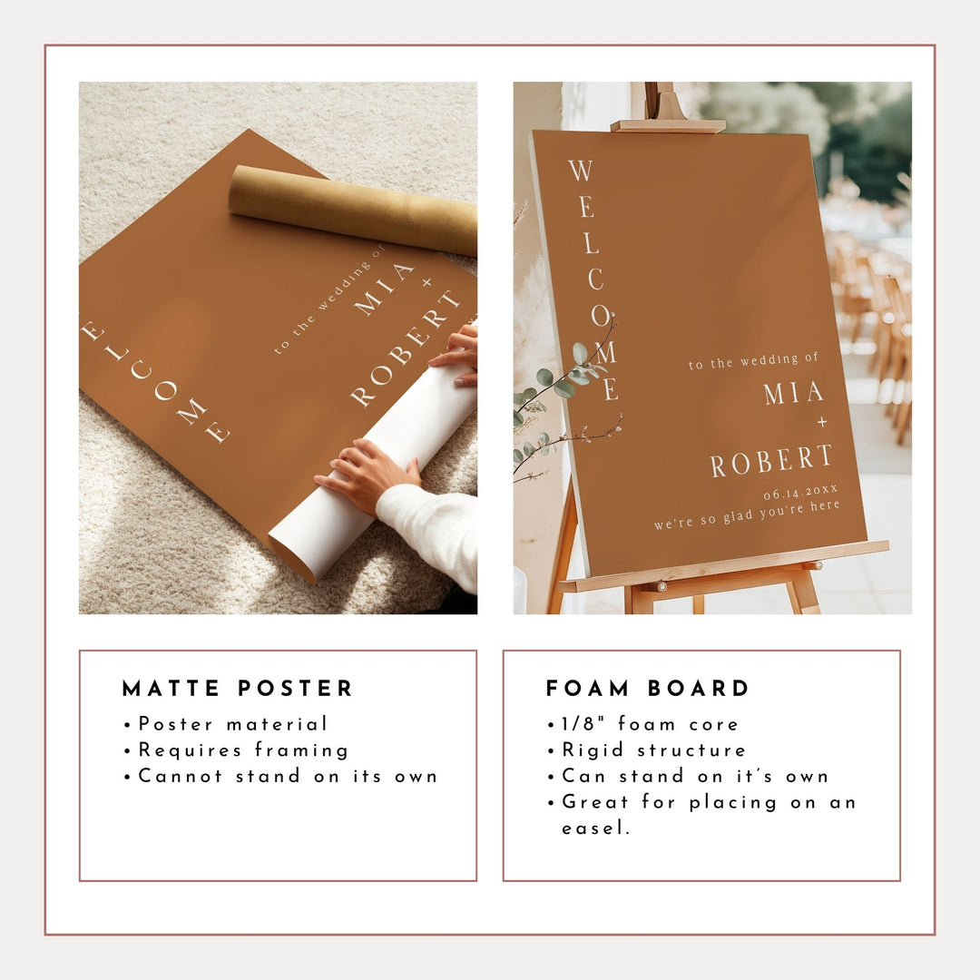 MIA Personalized Burnt Orange Boho Wedding Welcome Sign