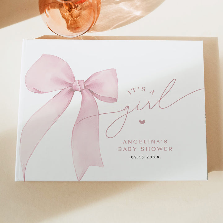 ANGELINA Personalized It's a Girl Baby Shower Guest Book