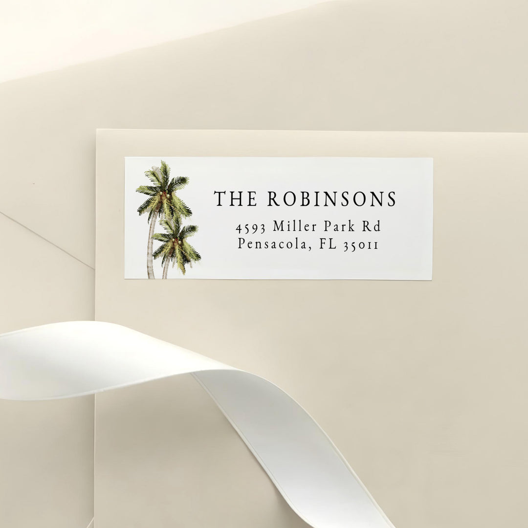 MONA Tropical Palm Tree Return Address Labels