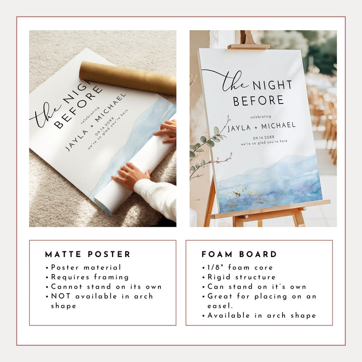 BLAKELY The Night Before Minimalist Wedding Rehearsal Dinner Sign