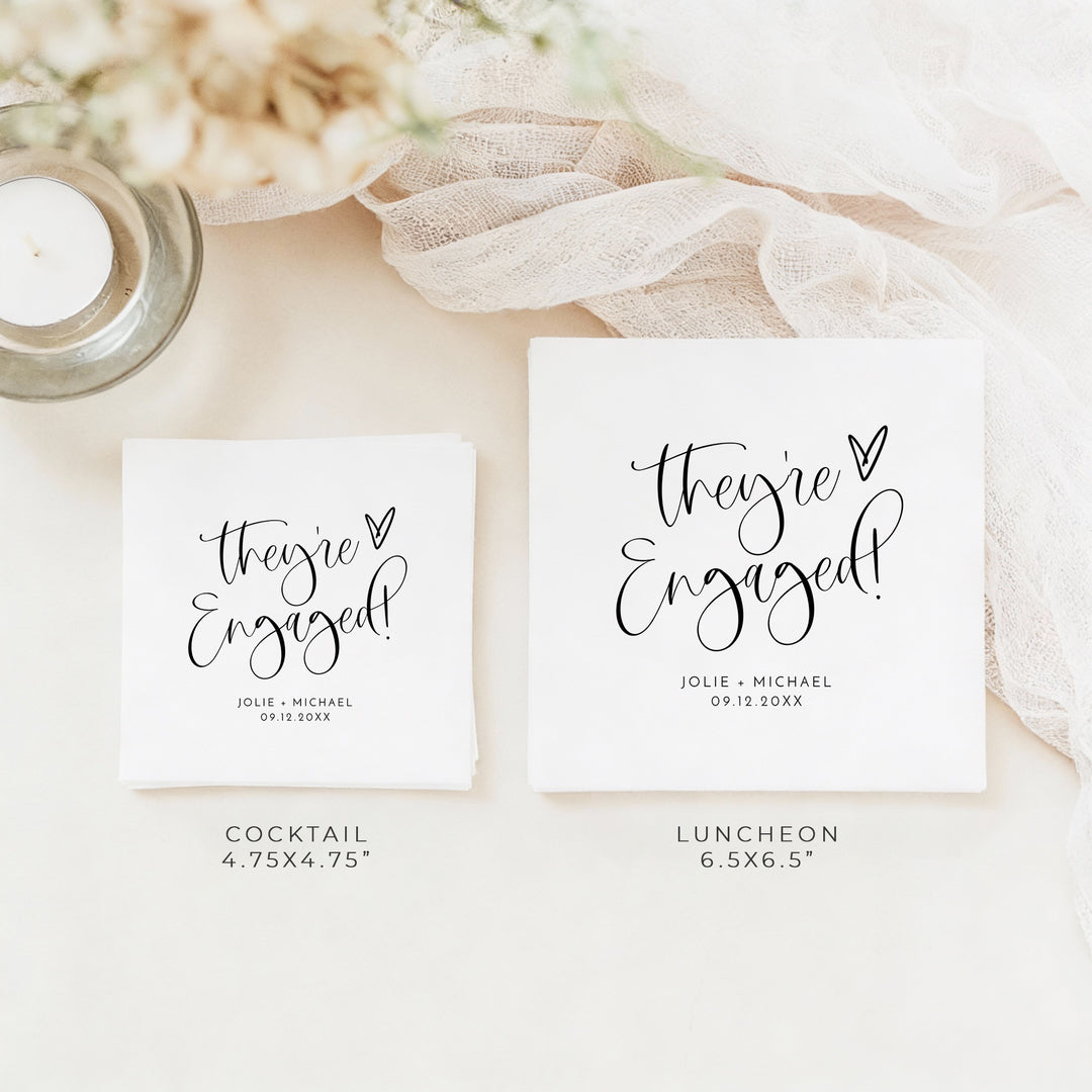 JOLIE They're Engaged Personalized Engagement Party Napkins