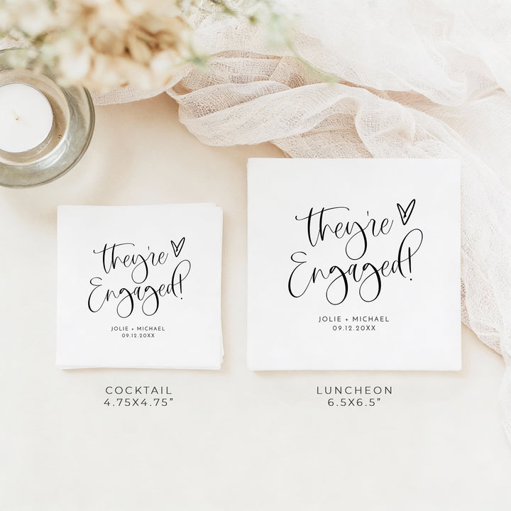JOLIE They're Engaged Personalized Engagement Party Napkins