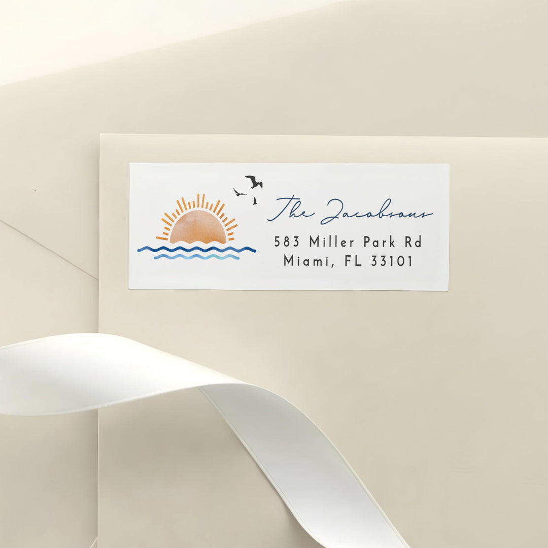 OCEANSIDE Tropical Summer Return Address Label Stickers