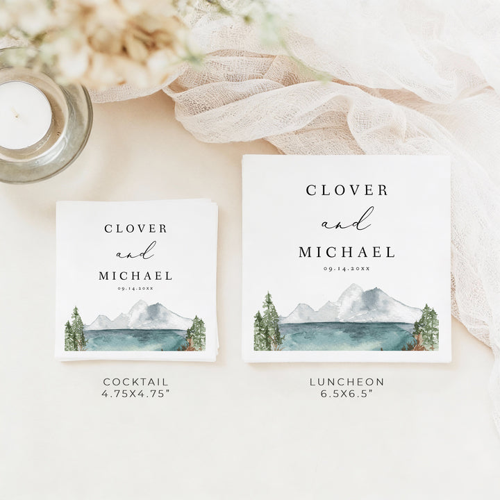 CLOVER Personalized Rustic Forest Wedding Napkins