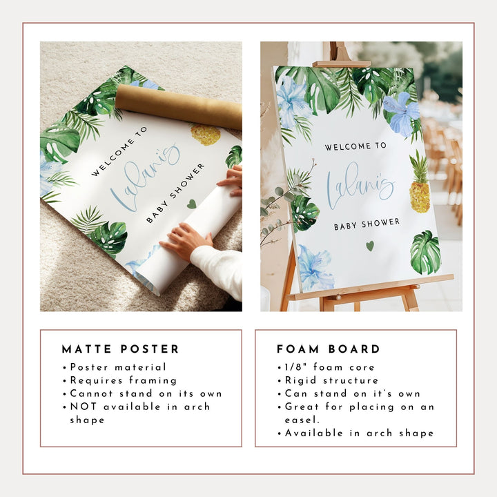 LALANI Hawaiian Luau Baby Shower Welcome Sign