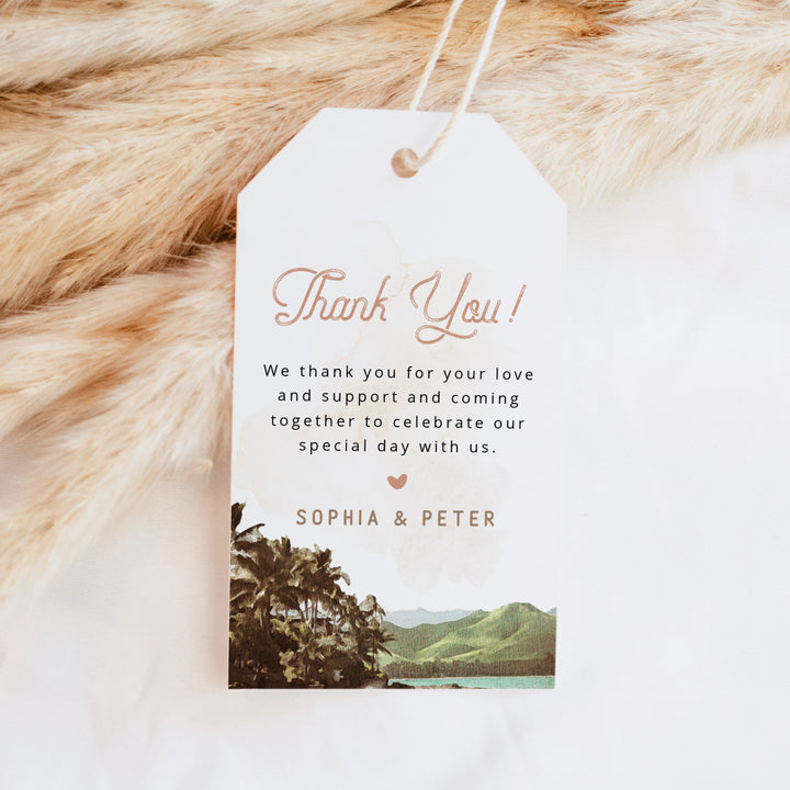 NANI Vintage Beach Destination Wedding Thank You Gift Tags