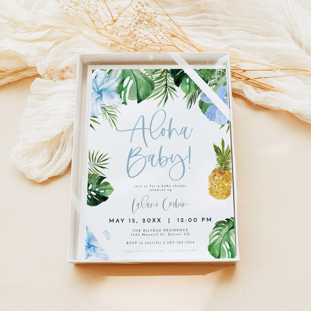 LALANI Hawaiian Aloha Baby Shower Invitation
