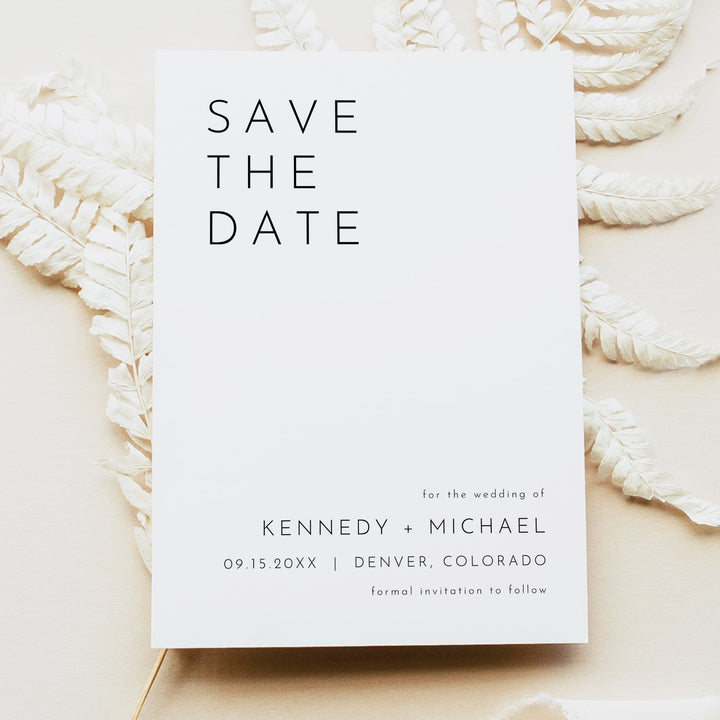 KENNEDY Chic Modern Minimalist Photo Save the Date Printed or Digital Download