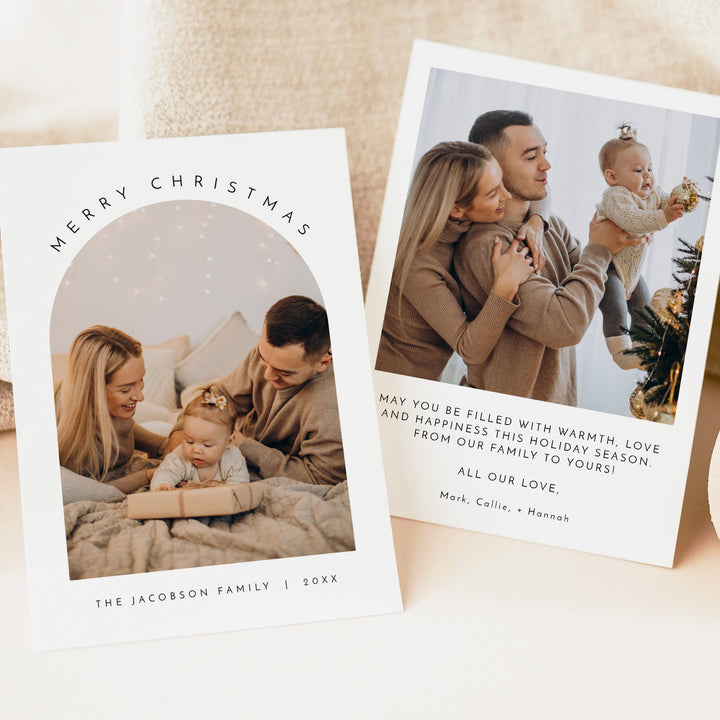 KENNEDY Merry Christmas Bohemian Arch Photo Greeting Cards