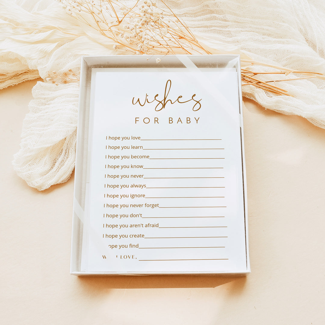 INDIE Wishes for Baby Gender Neutral Baby Shower Game Card