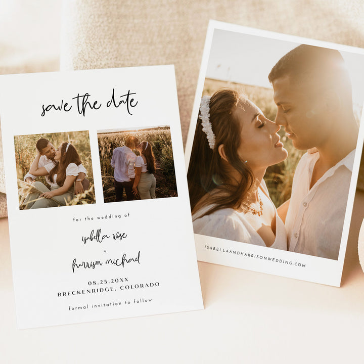 WILLOW Romantic Photo Save the Date Wedding Invitations
