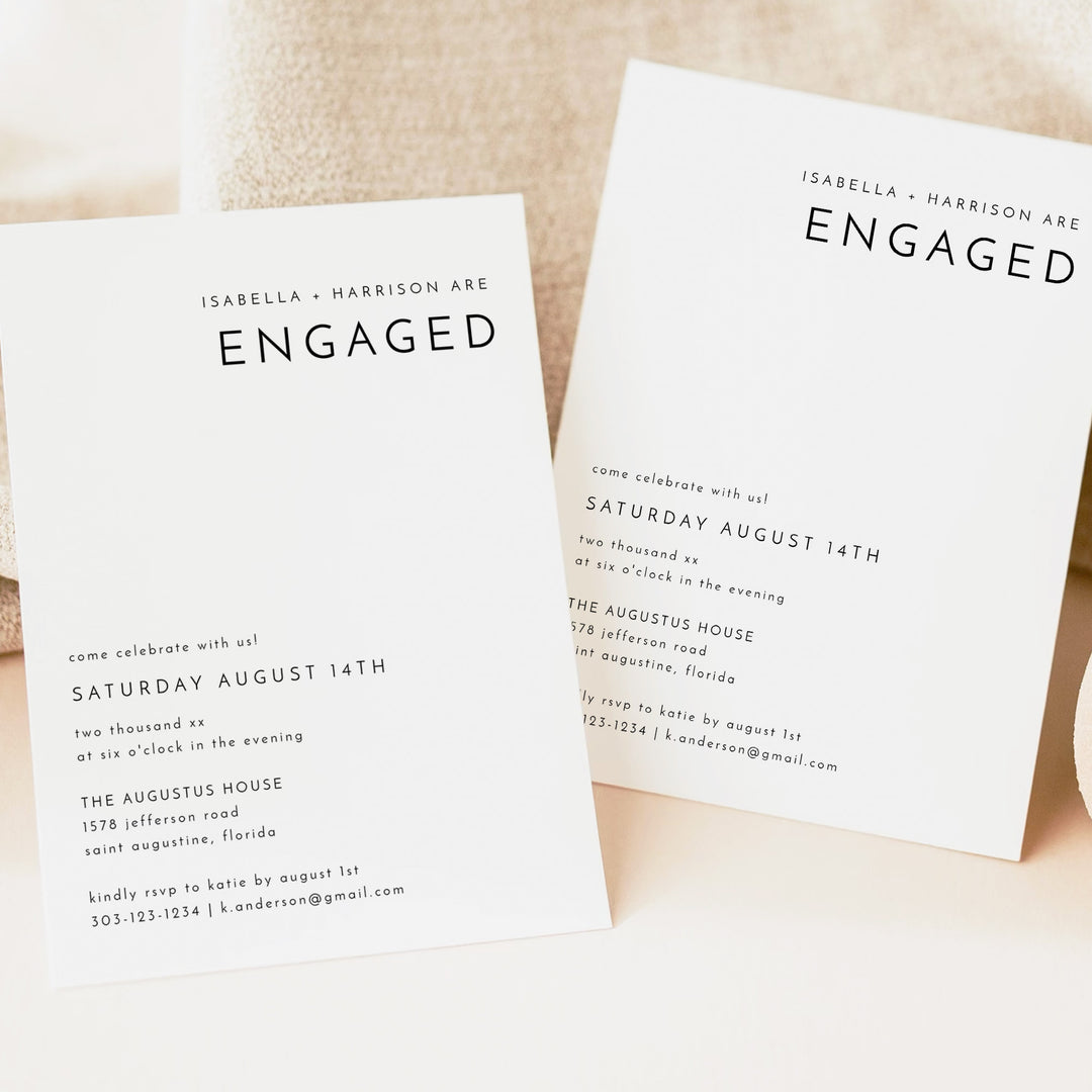 KENNEDY Elegant Luxury Engagement Party Invitations