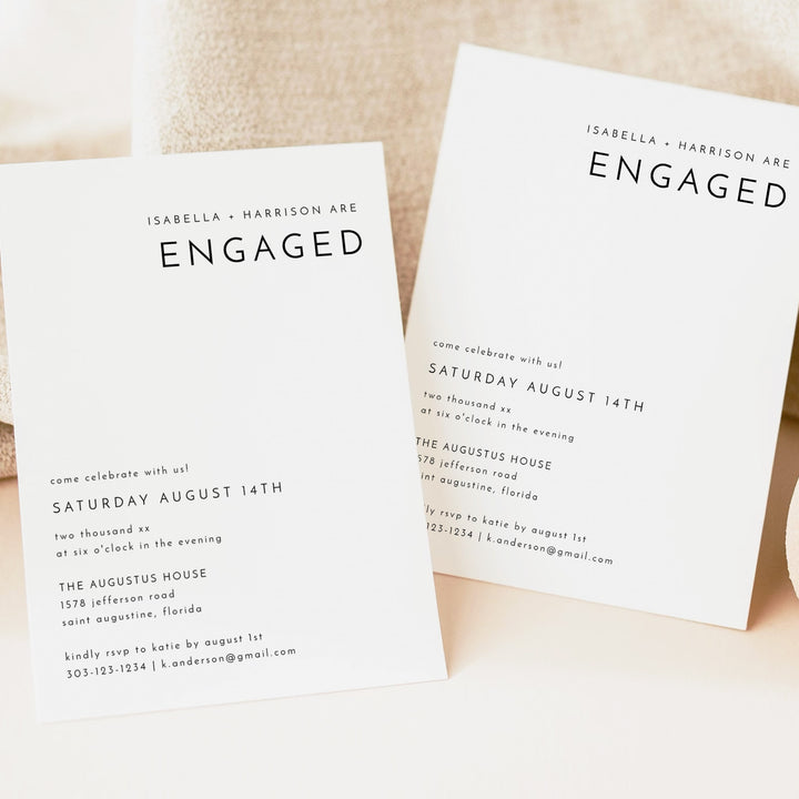 KENNEDY Elegant Luxury Engagement Party Invitations