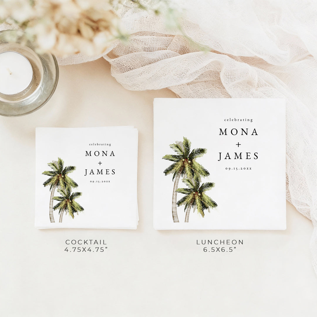 MONA Minimalist Tropical Island Wedding Napkins