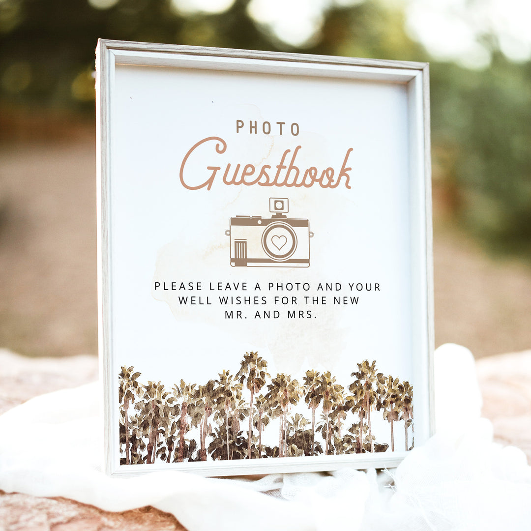 NANI Retro Hawaii Beach Wedding Photo Guest Book Sign
