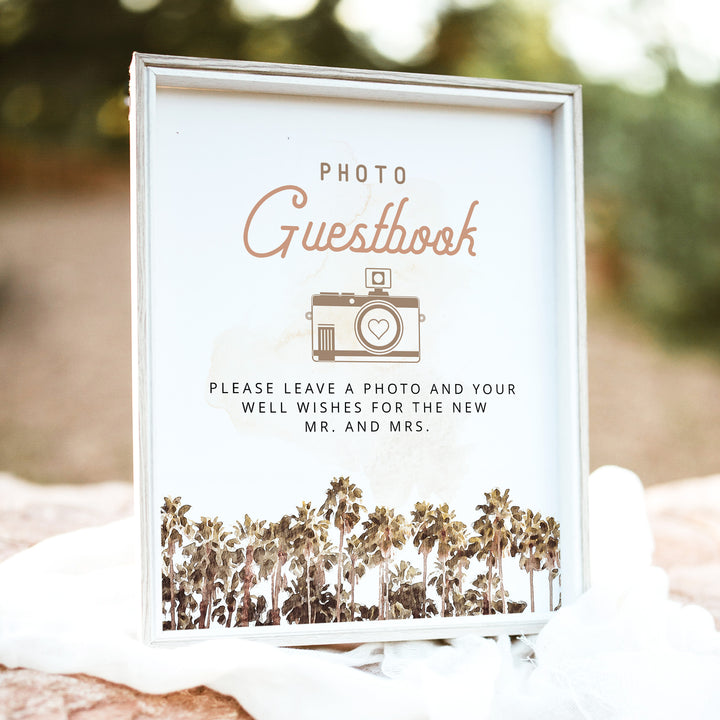 NANI Retro Hawaii Beach Wedding Photo Guest Book Sign