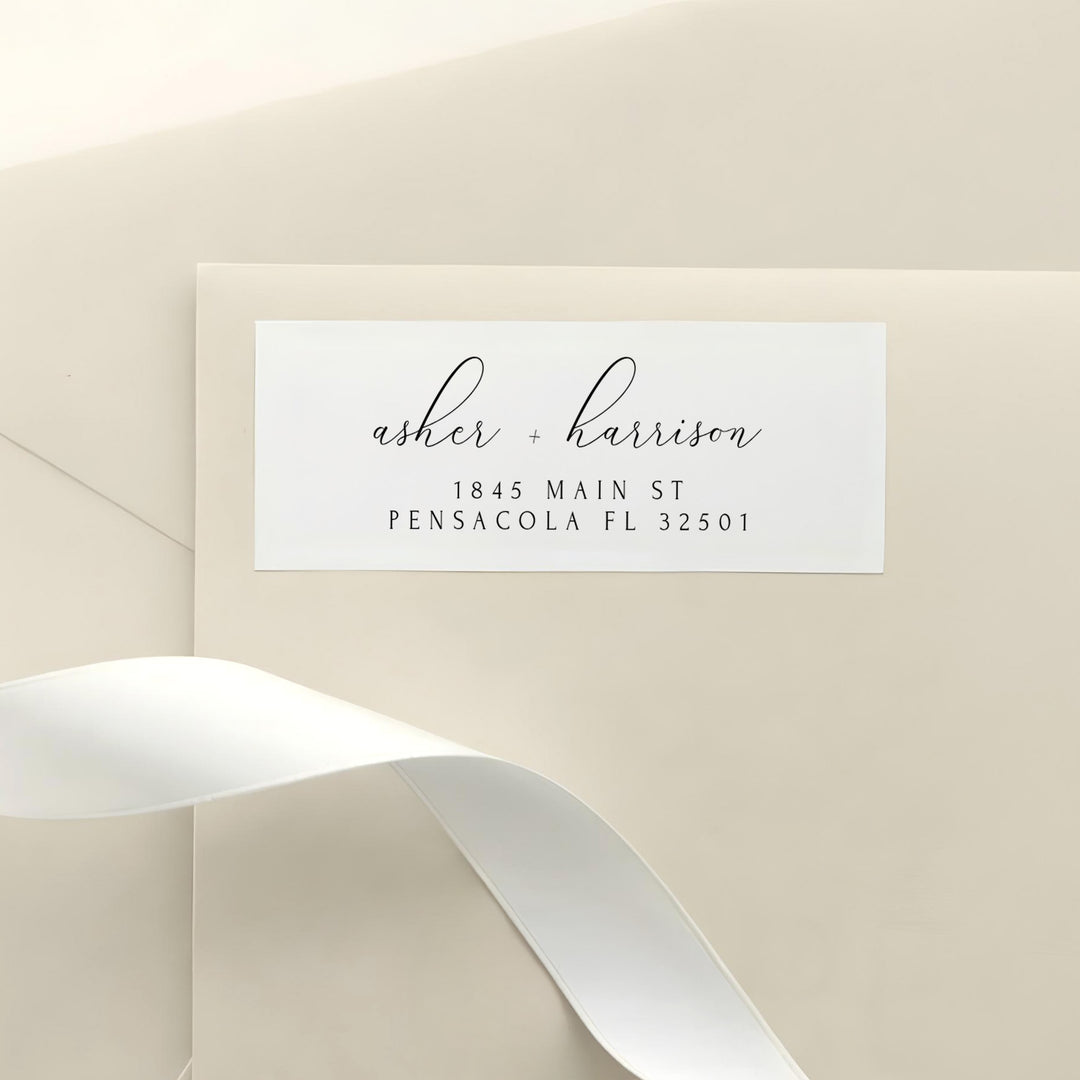 ASHER Elegant Calligraphy Return Address Labels
