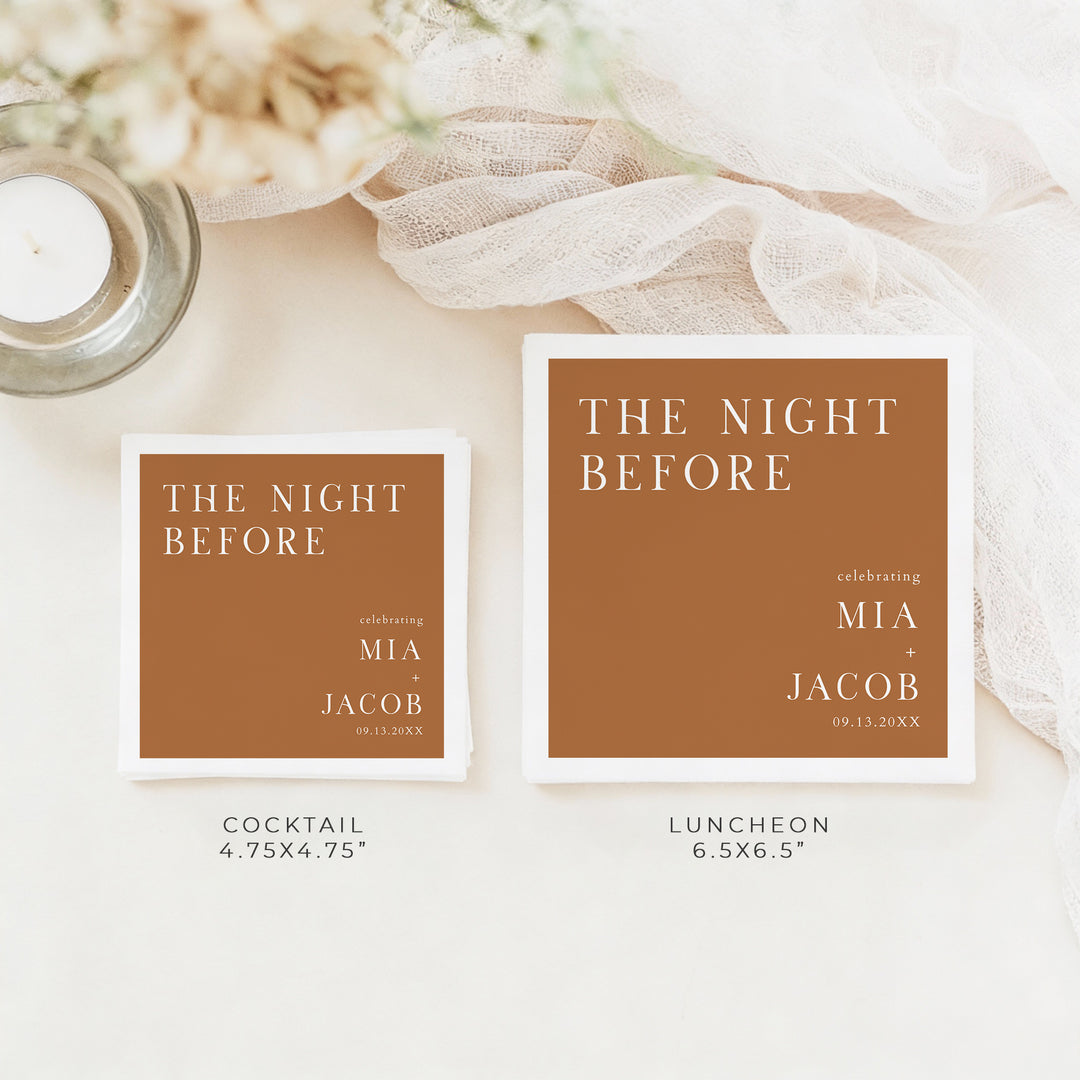 MIA The Night Before Bohemian Wedding Rehearsal Dinner Napkins