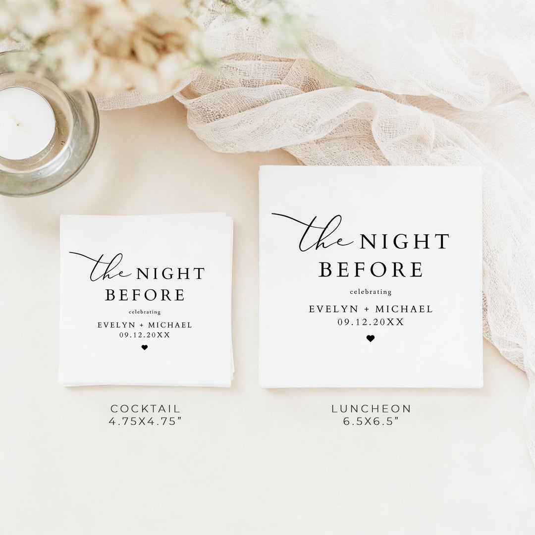 Evelyn The Night Before Wedding Rehearsal Dinner Napkins