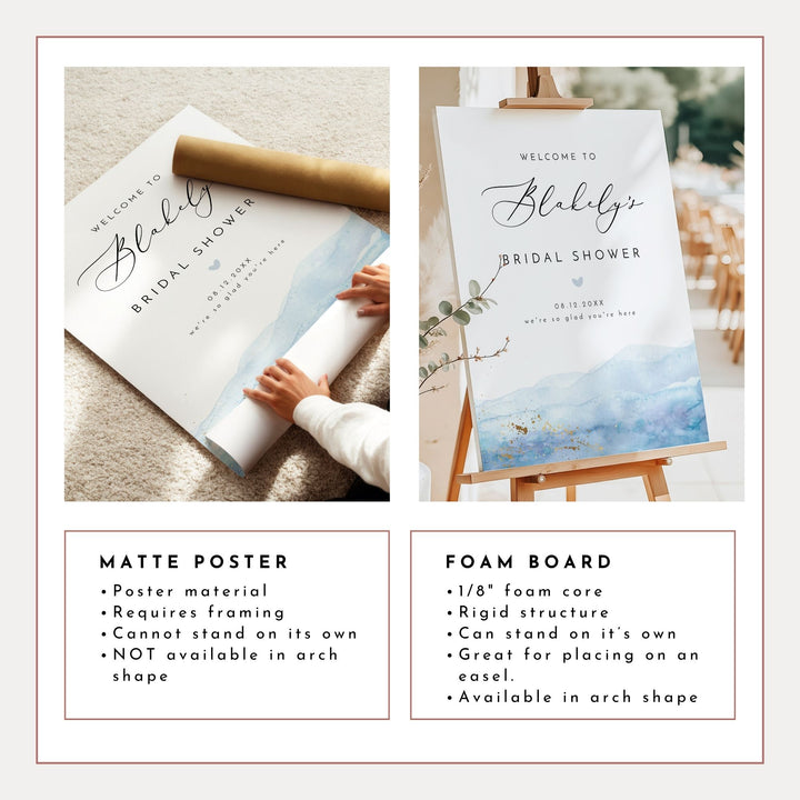 BLAKELY Modern Summer Bridal Shower Welcome Sign