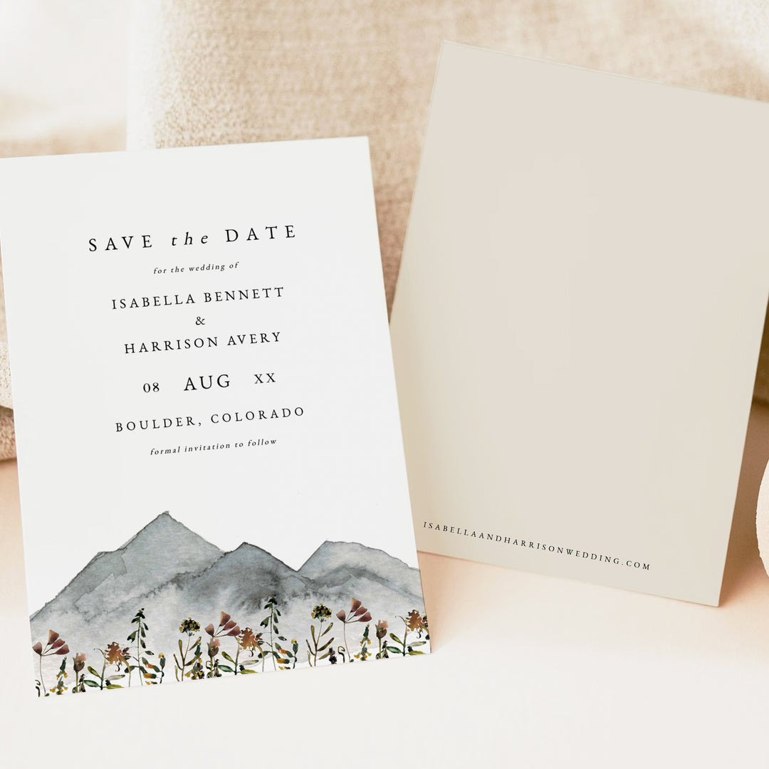 HEIDI Rustic Wildflower Wedding Save the Date Cards