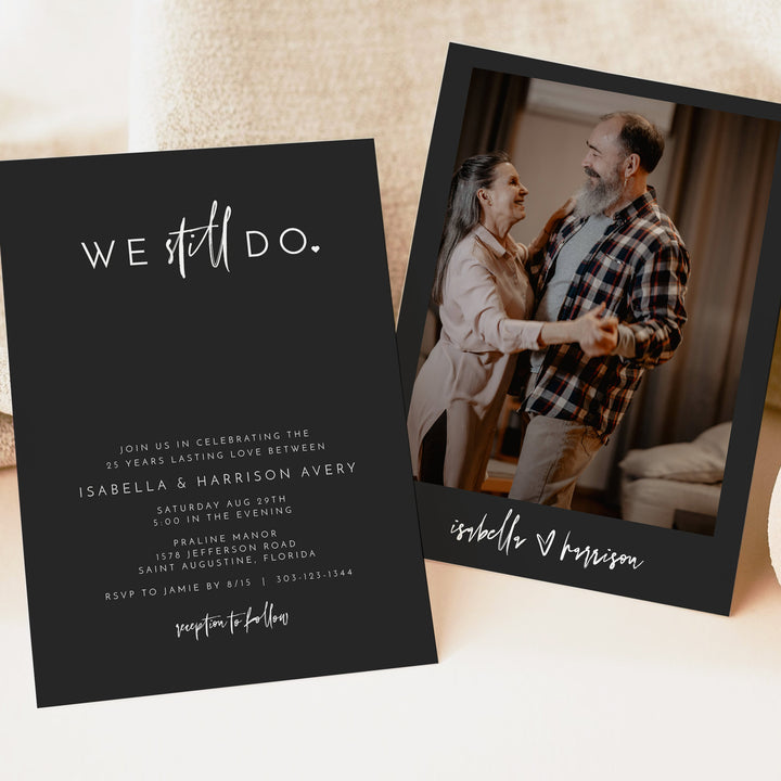 PRIYA Elegant We Still Do Wedding Anniversary Vow Renewal Invitation