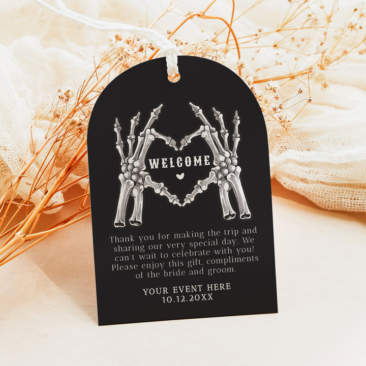NOVA Til Death Do Us Part Skeleton Wedding Welcome Bag Tags