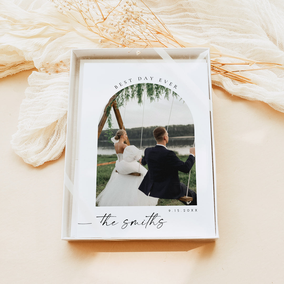 BLAIR Personalized Boho Wedding Photo Thank You Cards