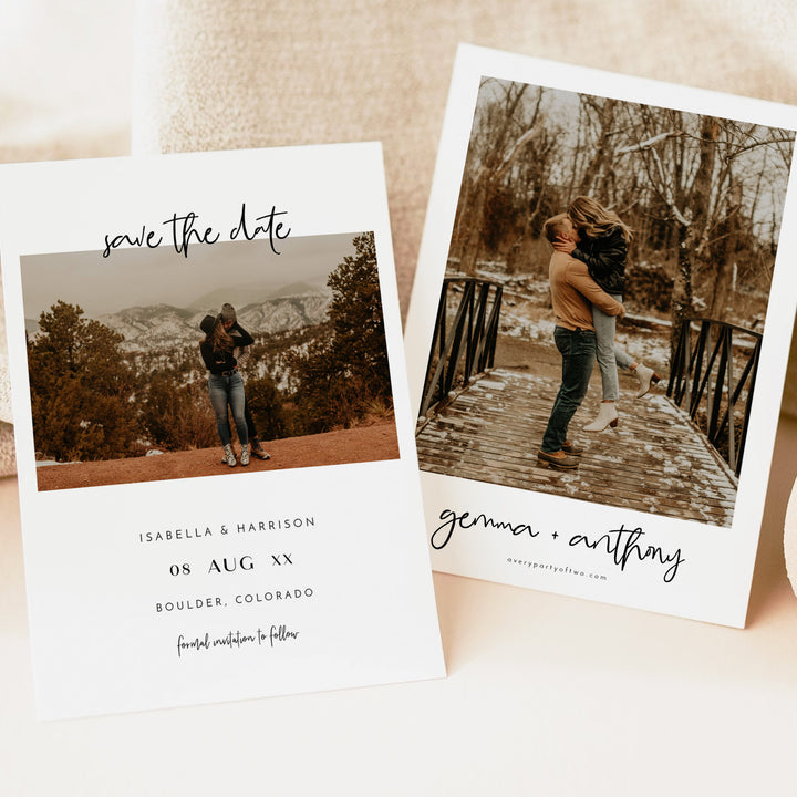 WILLOW Simple Luxury Wedding Photo Save the Date Cards