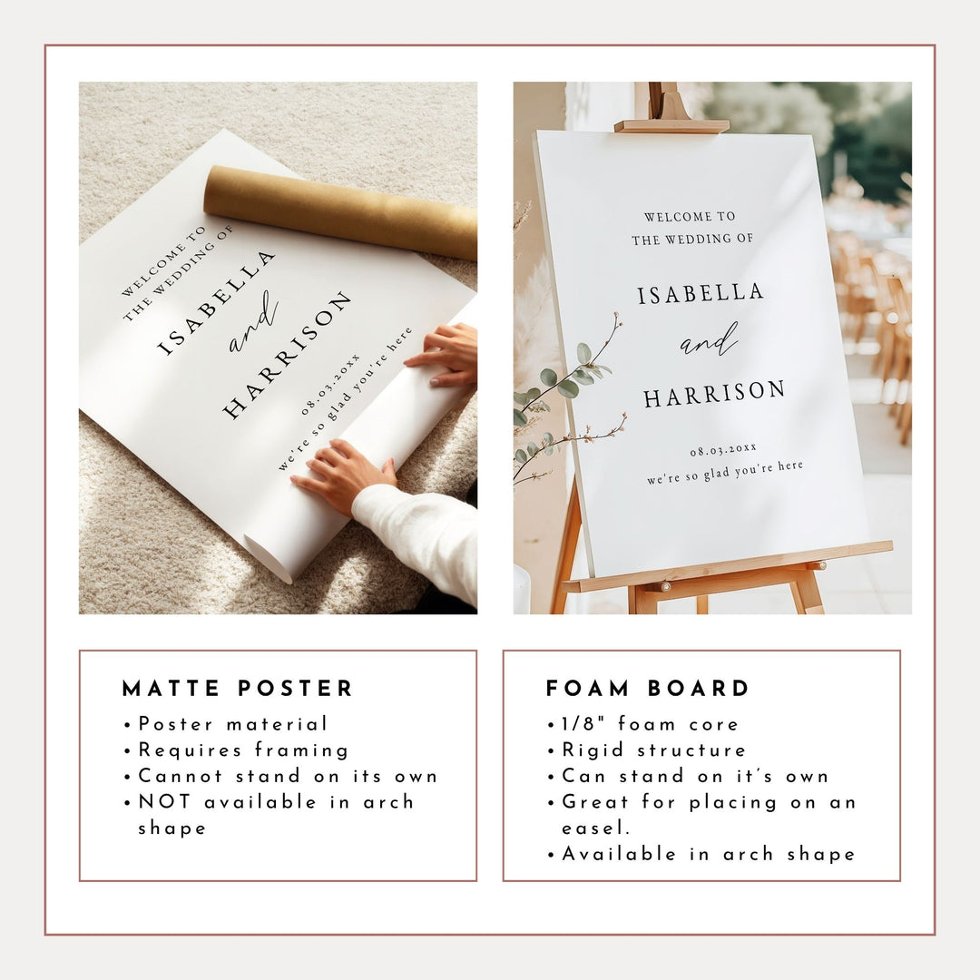 MARAH Elegant Personalized Arch Wedding Welcome Sign