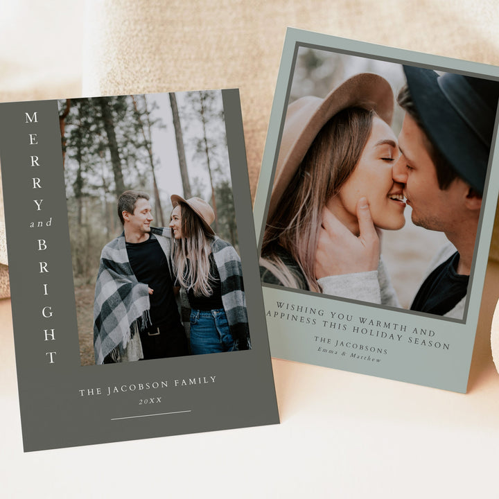 NINA Personalized Merry and Bright Photo Christmas Cards
