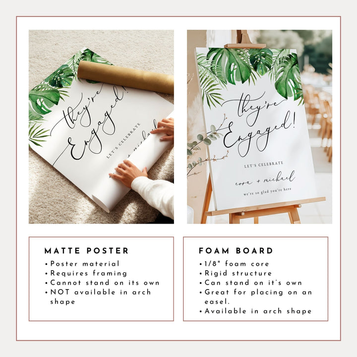 CORA They're Engaged Summer Engagement Party Welcome Sign