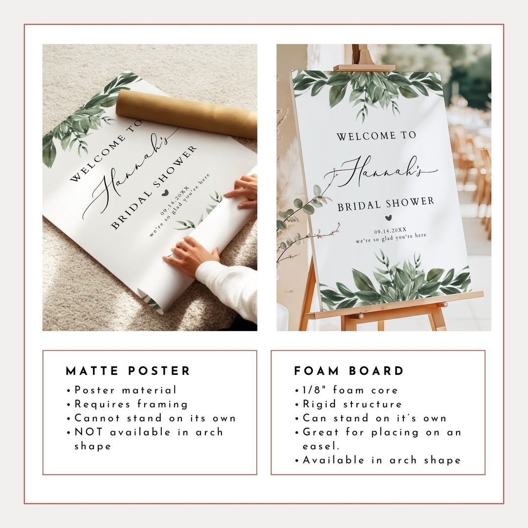 LANA Sage Green Boho Bridal Shower Welcome Sign