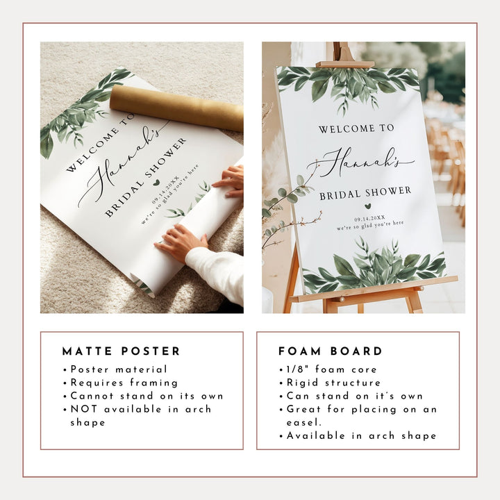 LANA Sage Green Boho Bridal Shower Welcome Sign