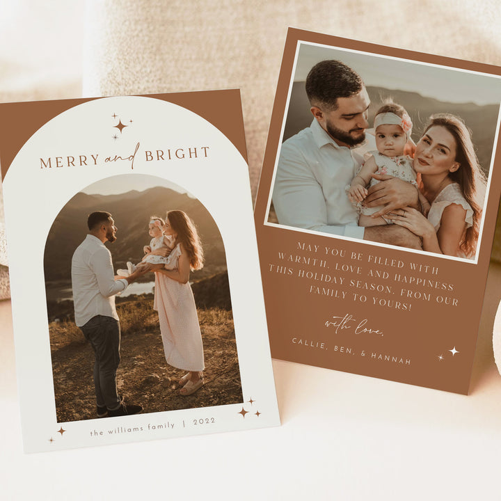 GALA Terracotta Boho Arch Photo Christmas Card Set